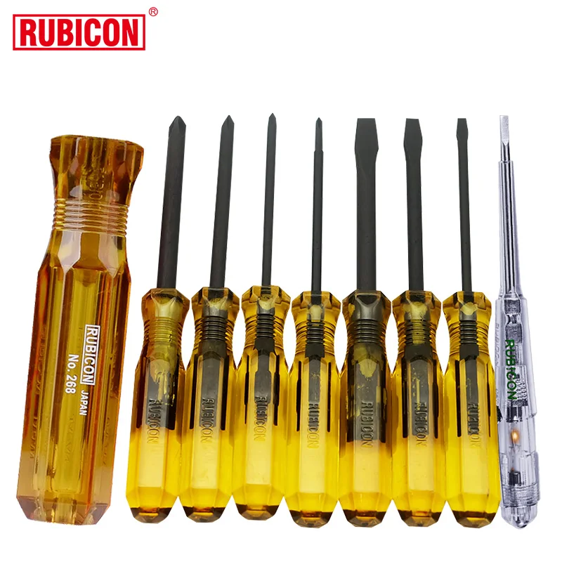 CR-V  Screwdriver Set with Voltage Tester Pen Phillips Slotted Magnetic Bit Screw Drivers Electrician Repair Hand Tools