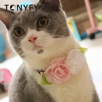 pet collar cat necklace with flower adjustable buckle collar dog pet outfits decor small dogs puppy festival decorate supplies