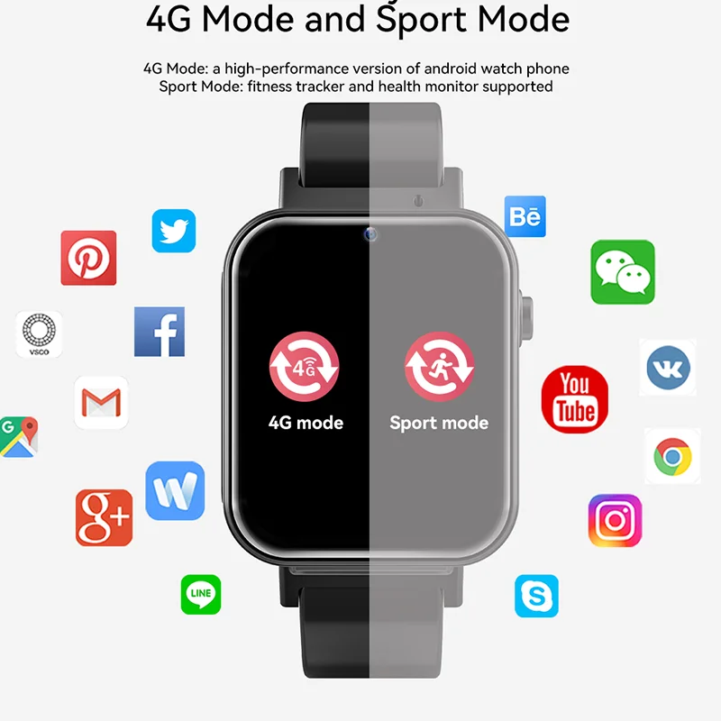 Водонепроницаемые Смарт-часы Smart Watch 5 АТМ 4G Wi-Fi Android 9 1 SIM-карта видеокамера звонки