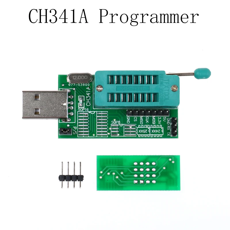 USB-программатор CH341A EEPROM, материнская плата с флэш-BIOS, модуль с ЖК-дисплеем и программным обеспечением 24 25 серий, 1 шт.