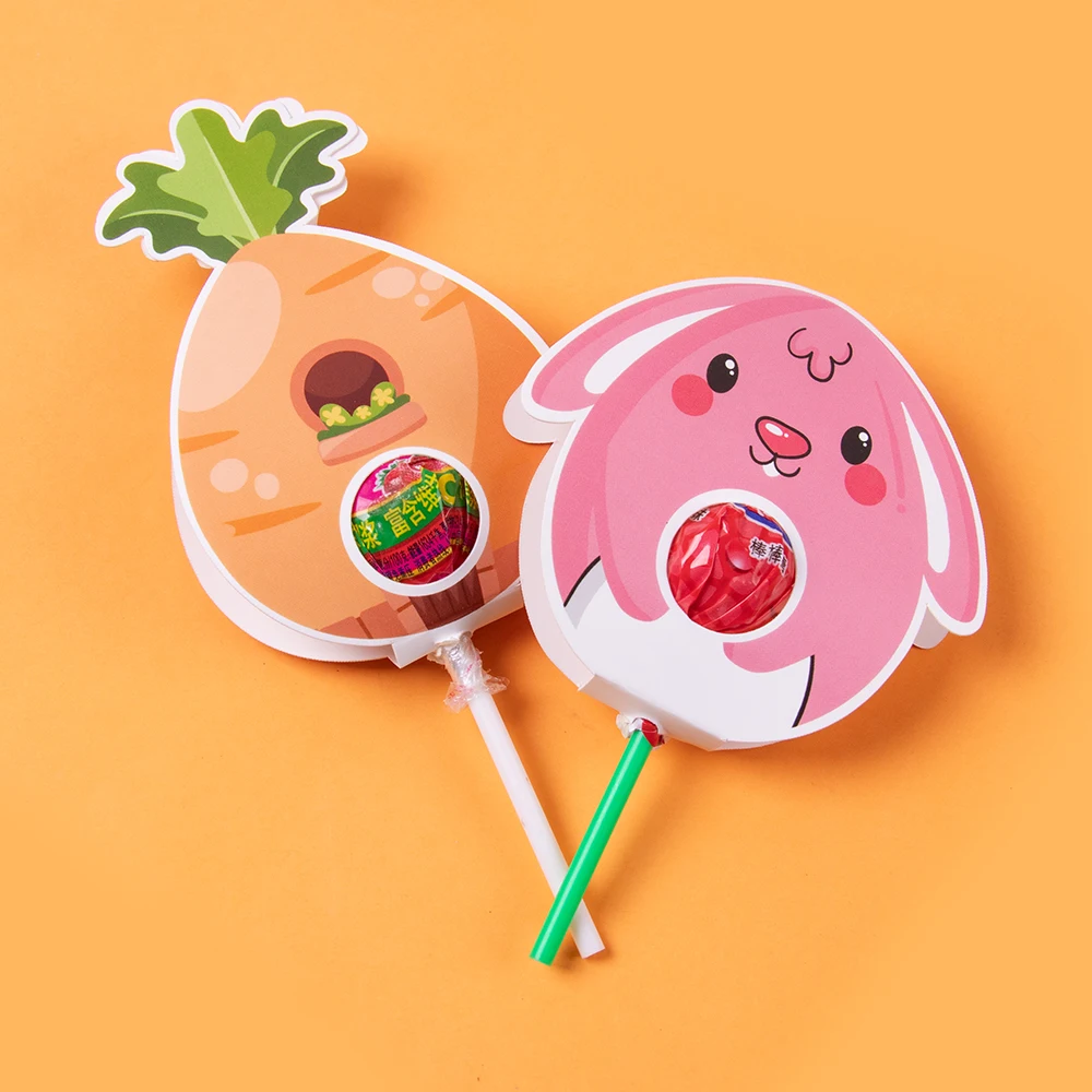 9/18 шт. пасхальные леденцы бумажные карты кролик пасхальное яйцо морковь леденец