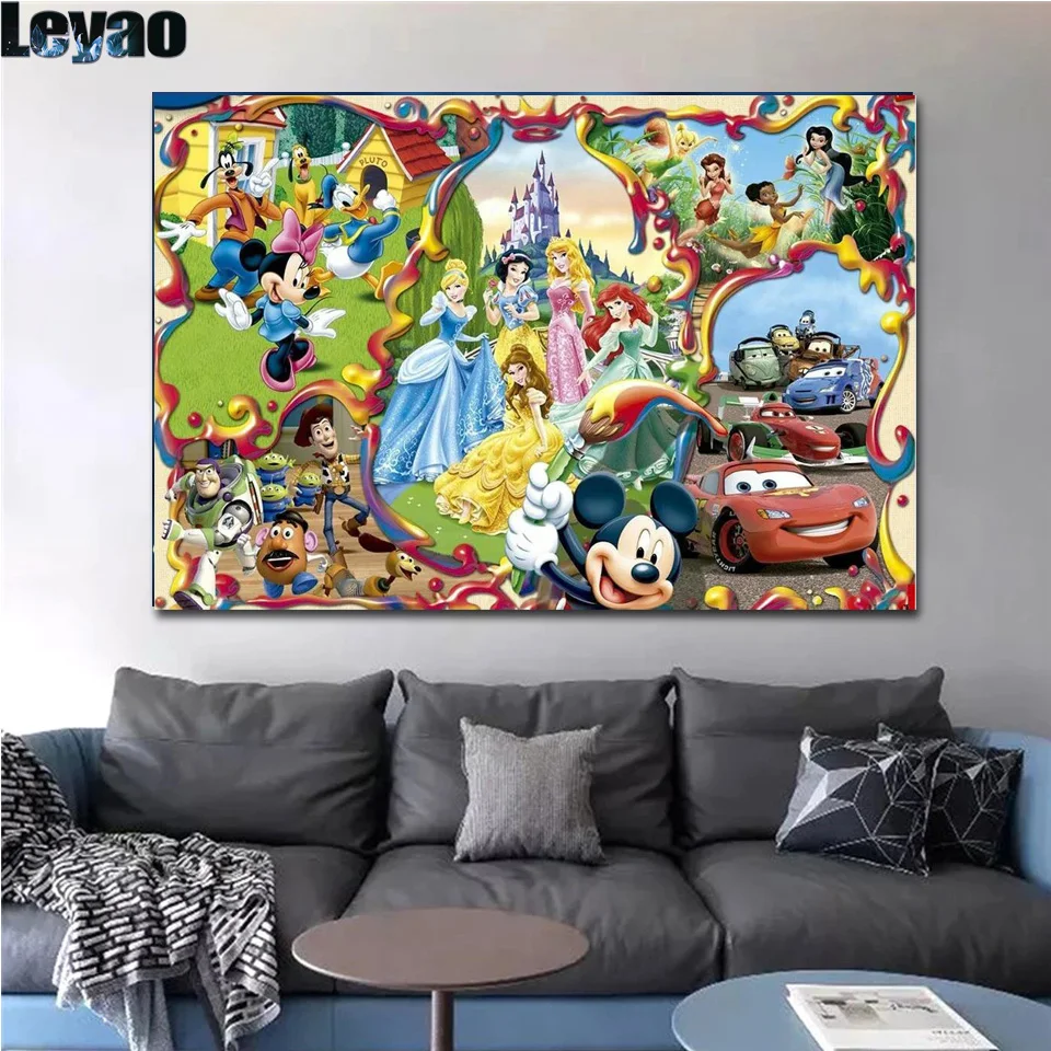 

Disney diy Diamond Painting Cross Stitch Pattern 5D Diamond Embroidery "Cartoon princess Mickey Mouse "mosaic Home Decor Art