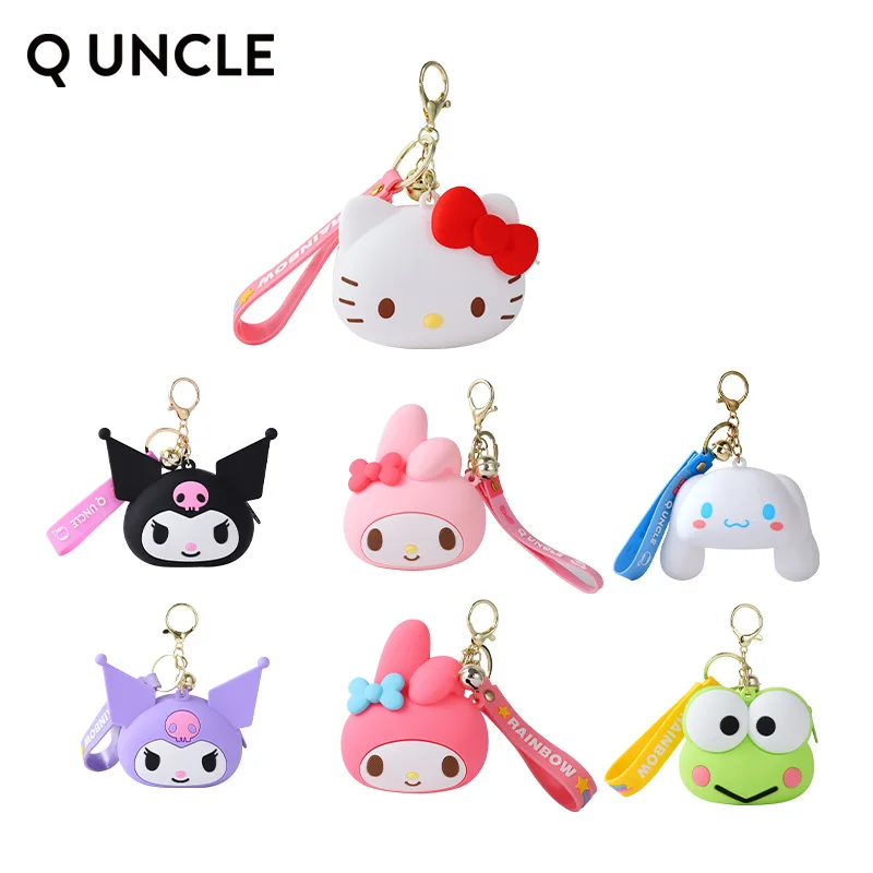 

Оригинальный мультяшный мини-кошелек для монет Kuromi My Melody Sanrio, силиконовая симпатичная сумка, изысканное украшение, брелок для ключей