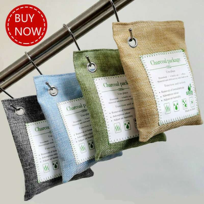 

Natural Bamboo Charcoal Air Purifying Bags Activated Charcoal Odor Absorber Moisture Odor Eliminator for Home Car Closet Shoes