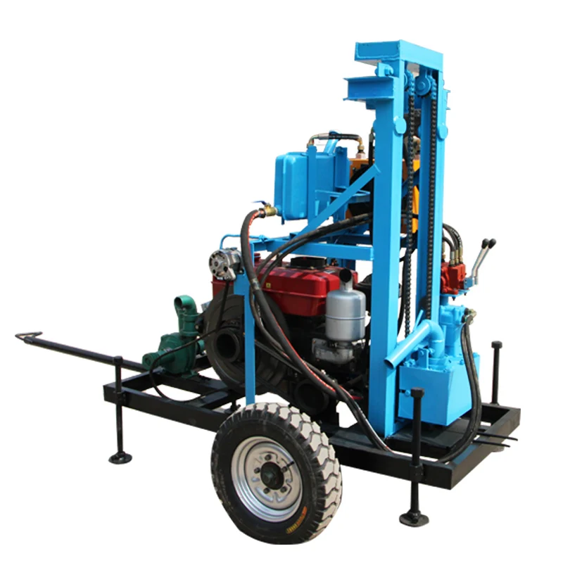 

Well driller rig household 150 meters 100m depth diesel hydraulic agricultural equipment water well impact drilling rig machine