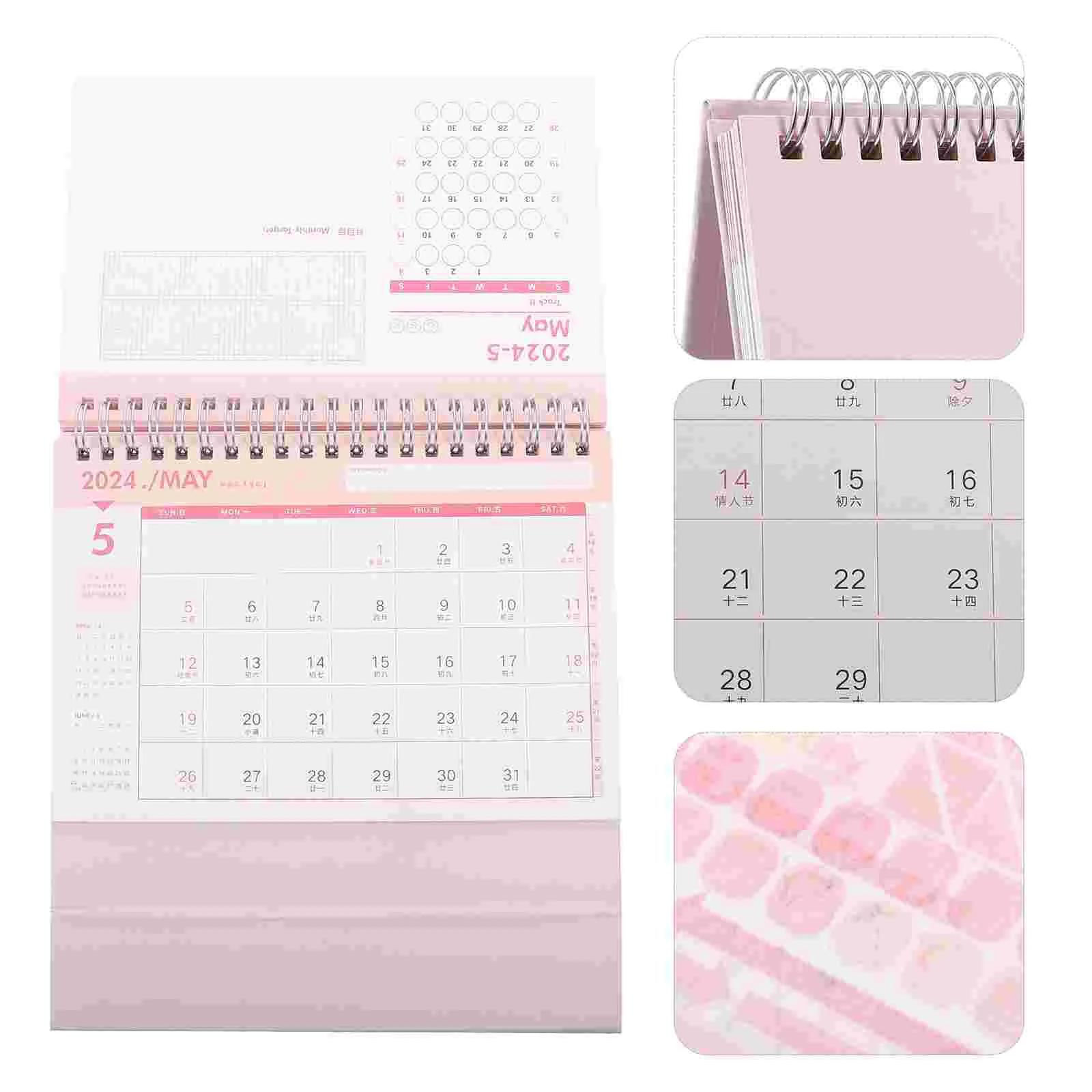 

Small Desk Calendar Standing Decoration Table Home Noting Month Daily Use Office Supplies Household Mini