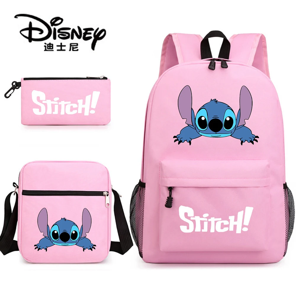 3 шт./набор Детский рюкзак с принтом Ститч