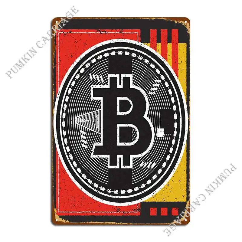 

Биткоин абстрактный дизайн металлический Плакат Бар Гараж фотоплакат