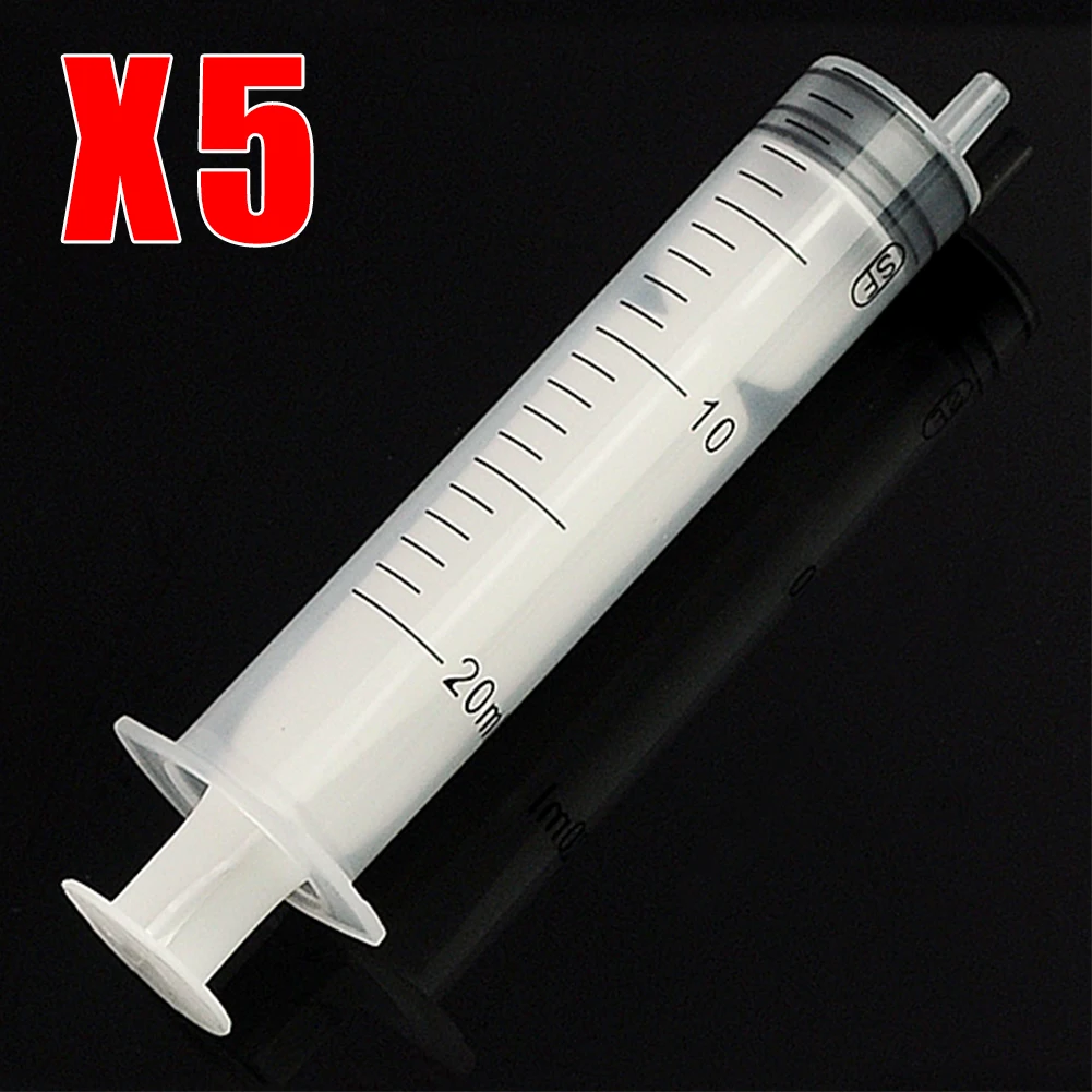 

5PCS 20ml Plastic Syringe Translucent Measuring Syringe Hydroponics Measuring Nutrient Hydroponics For Cat Feeding Accessories