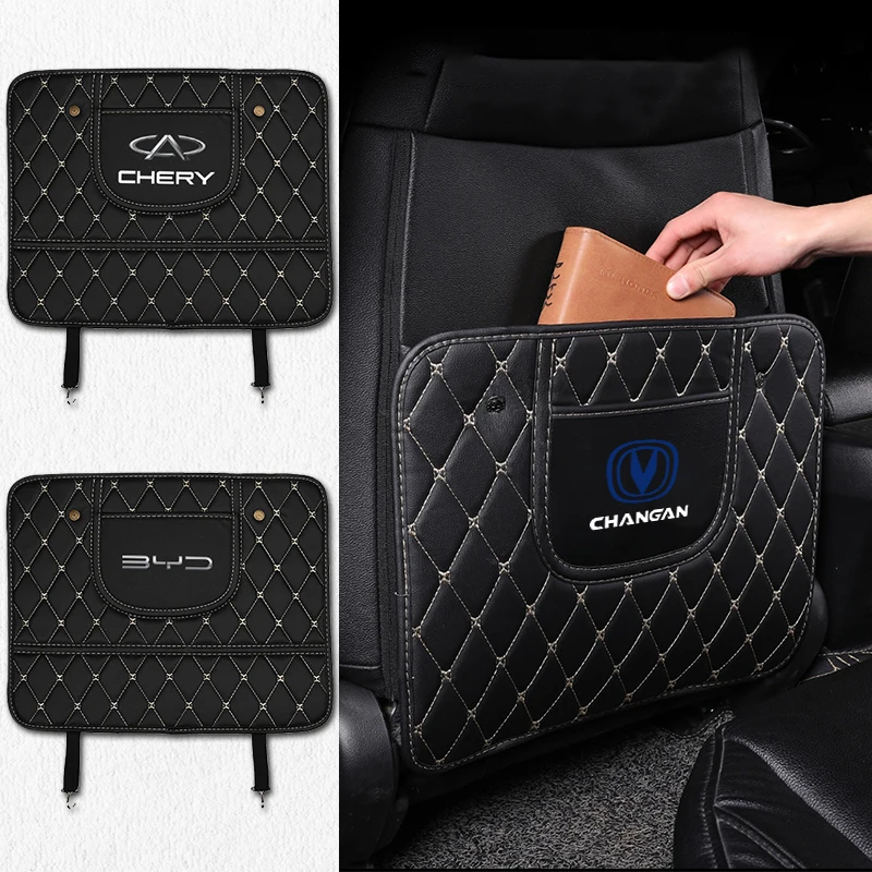 

1pcs Car Seat Backrest Anti-kick Protection Pad for Abarth 595 Competizione Carbono 500 Puto Spider 695 124 595 Logo Accessories