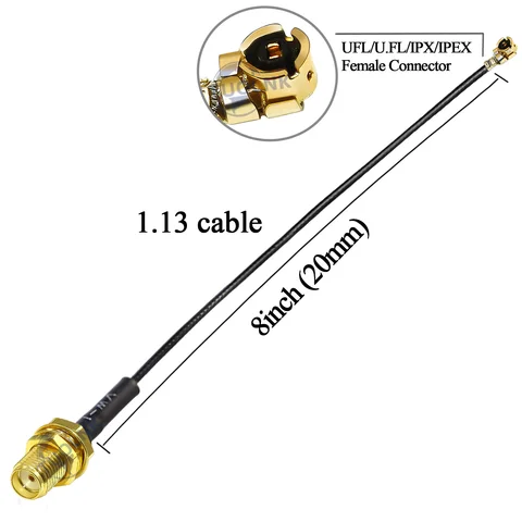 IPX 1.13 Câble SMA Connecteur féminin à UFL / U.FL / IPX / Câble à perte à faible perte IPX TO SMA Pigdail WiFi Antenne Extension Câble