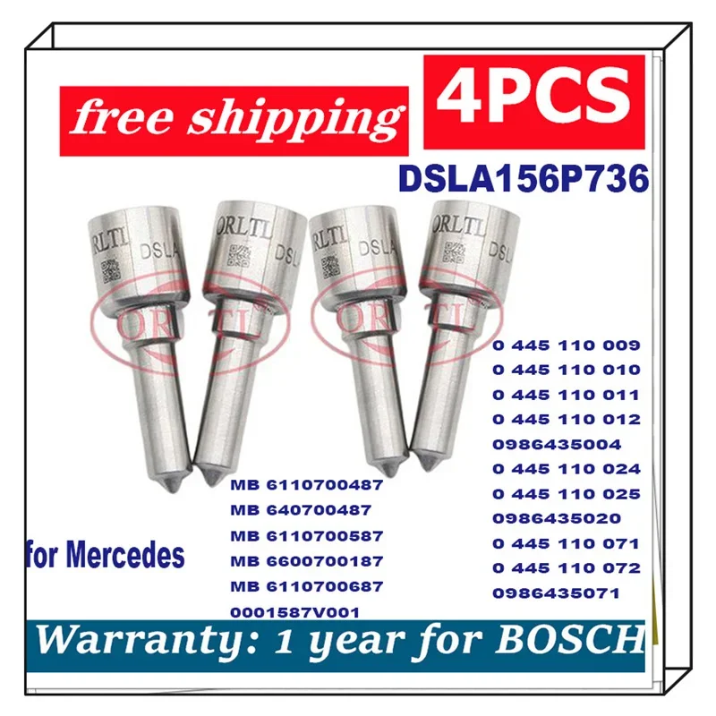 DSLA156P736 0433175163 NEW Injector Nozzle FOR 0986435020 0445110071 0445110072 0986435071 0445110024 0445110025 0445110009 4PCS