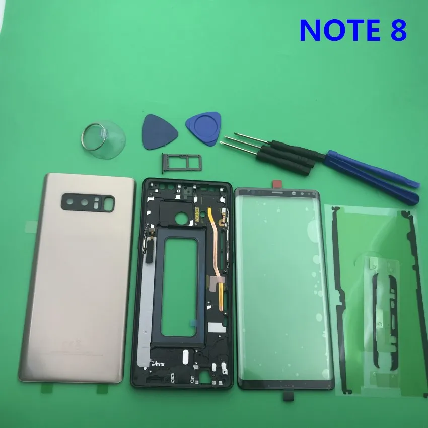 

Note8 Full Housing Case Back Cover + Front Screen Glass Lens + Middle Frame For Samsung Galaxy Note 8 N950 N950F Complete Parts