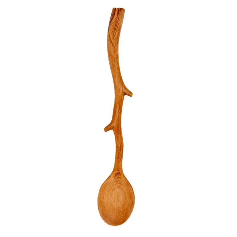 

Japanese Style Beech Spoons,Branch Shape Long Handle Scoop,Coffee Stirring Spoon,Tableware