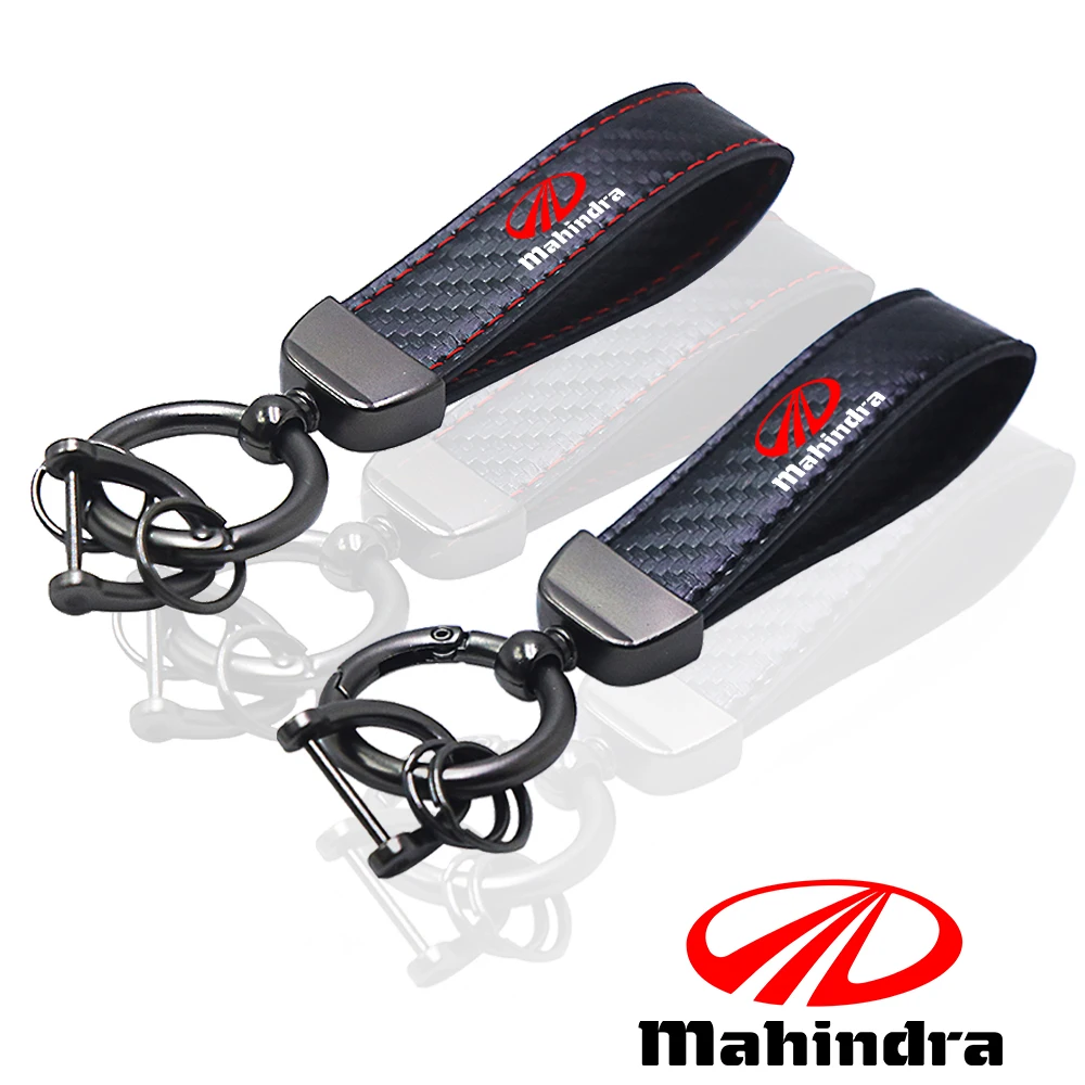 

for Mahindra kuv100 xuv300 tuv300 mahindra pik up 4x4 car Key chain Rings carbon fiber keychain car Accessories