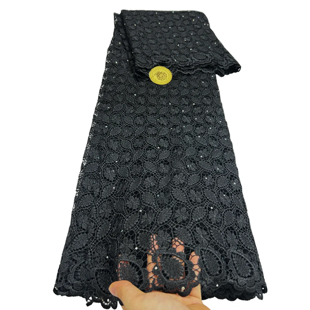 Лидер продаж оранжевая молочная шелковая кружевная ткань в африканском стиле с