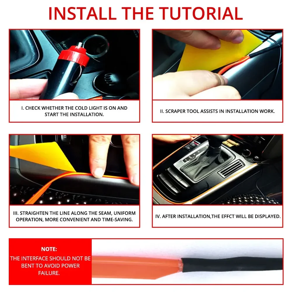 Гибкие неоновые светодиодные ленты для украшения интерьера автомобиля