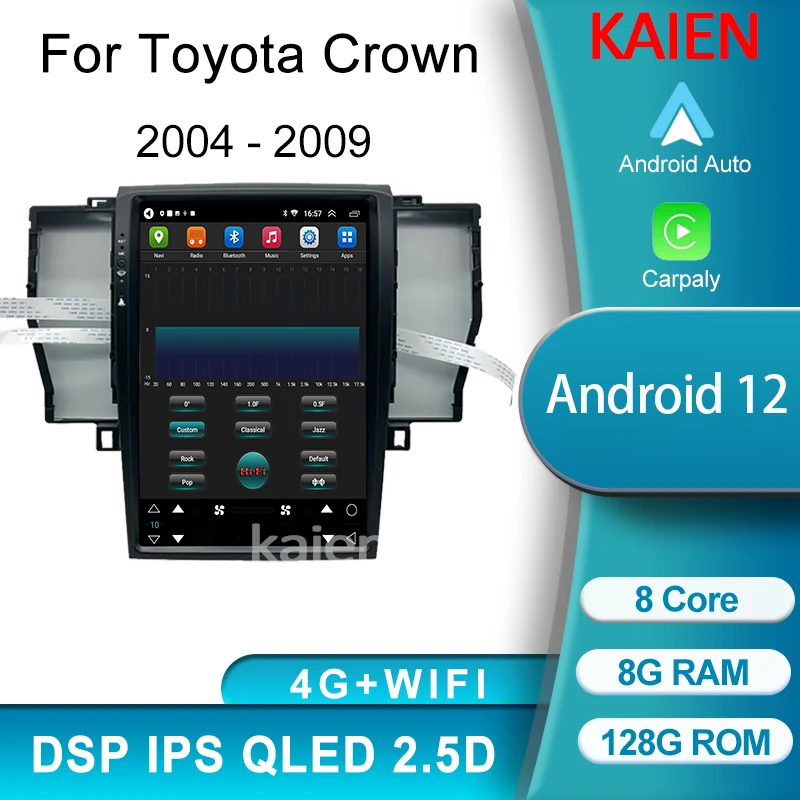 

KAIEN For Toyota Crown 2004-2009 Android 12 Auto Navigation GPS Car Radio DVD Multimedia Video Player Stereo Carplay 4G WIFI DSP