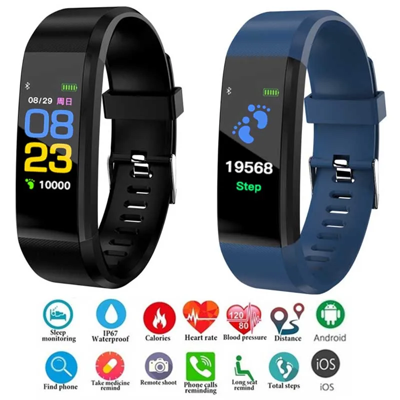 

Спортивные Смарт-часы с шагомерами, цифровые часы для женщин и мужчин, Bluetooth, напоминание о звонках, Push-уведомления, с пульсометром, фитнес-бр...