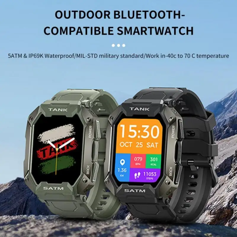 

New Smartwatch 2022 KOSPET TANK M1 Rugged Outdoor Smart Watch Blood Pressure 5ATM IP69K Waterproof Bluetooth Smartwatch For Men