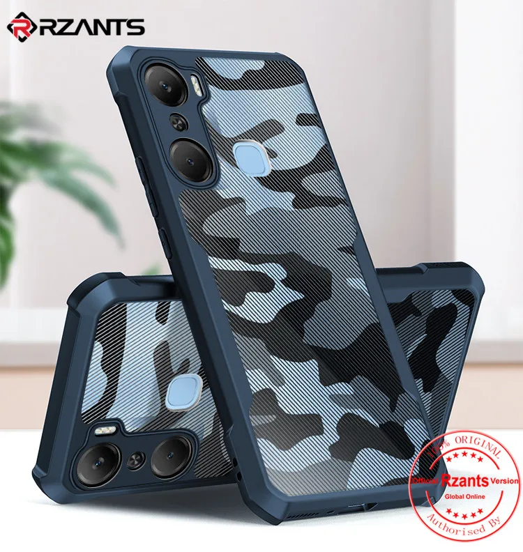 

Rzants For Infinix Hot 12 Pro 4G Case Hard Camouflage Cover TPU Frame Bumper Half Clear Phone Shel