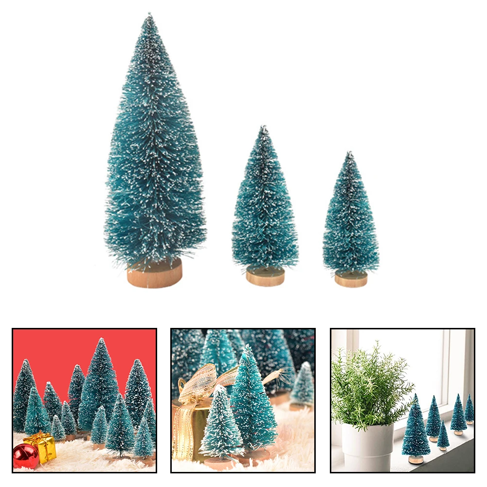 10 шт. мини-сизалевые снежные морозные рождественские елки зимние украшения