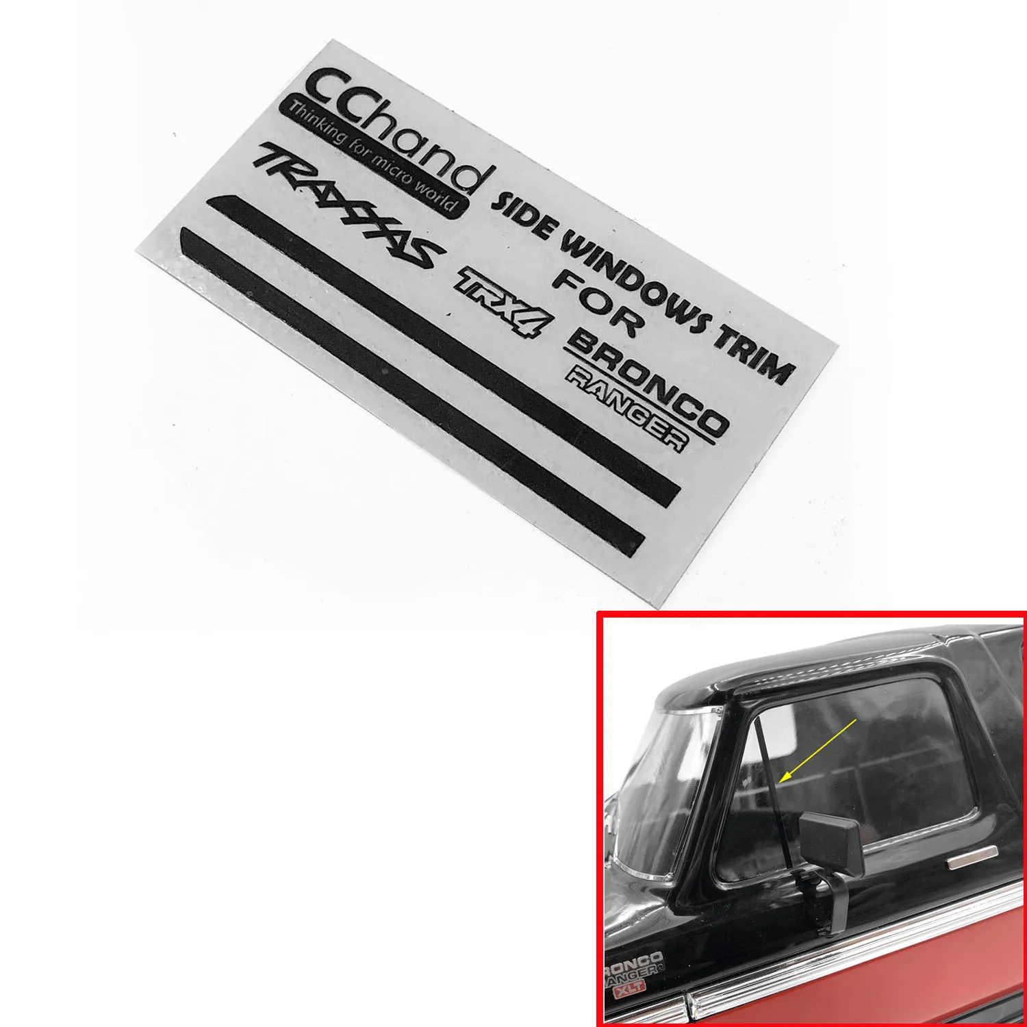 

CCHand Metal Window Stickers for 1:10 RC Off-road Vehicle TRAXXAS TRX4 Car Toucan Accessories TH21053-SMT8