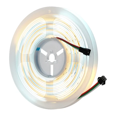 Гибкая светодиодная лента FCOB SPI CCT, импульсная цветовая температура WS2811, 576 светодиодов, от 2700 к до 6500 К, 10 мм, постоянный ток 24 В, высокая плотность, COB лампы RA90