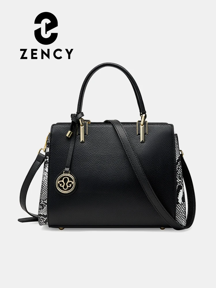 Zency Winter Female's Genuine Leather Top-handle Bag High Capacity Shoulder Women's Crossbody Bags Retro Vintage Lady Handbag