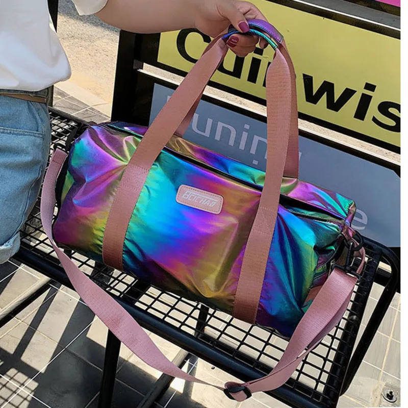 

New Colorful Travel Bag Women's Large Capacity Dry Wet Separation Handbag Sports Fitness Bags Short Distance Travel Totes