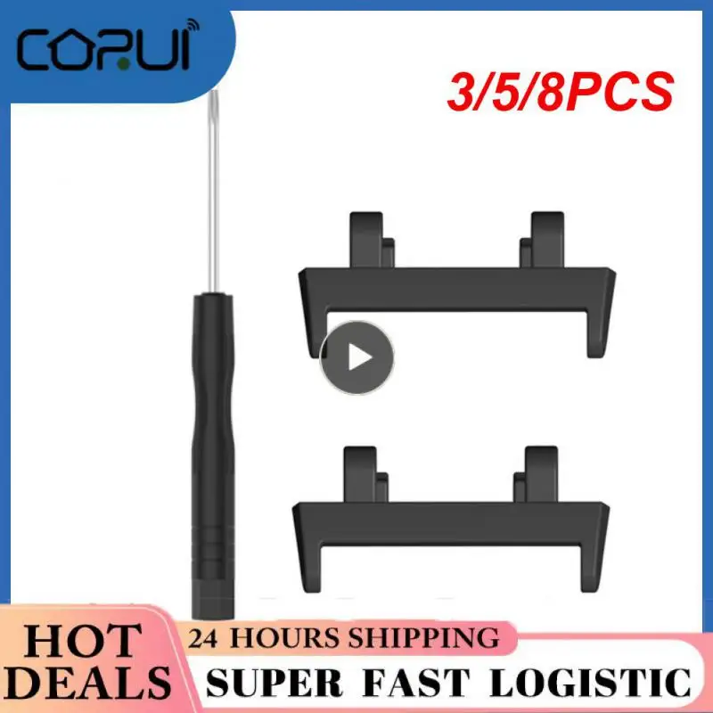 

3/5/8PCS Black Watch Strap Adapter Sturdy Metal Watch Strap Connector Universal Antirust Smart Accessories For Amazfit T-rex 2