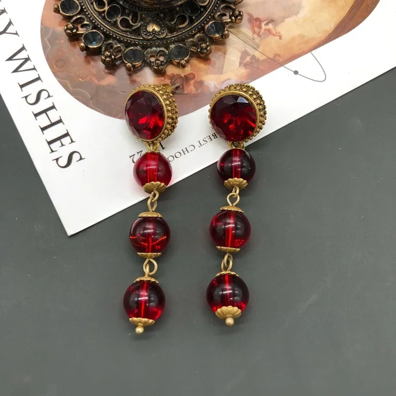 Красные ожерелья weye для женщин Винтажный средневековый стиль модные роскошные