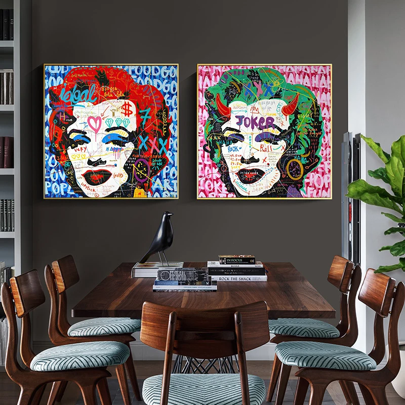 Абстрактная картина Мэрилин Монро с изображением граффити женский холст плакат