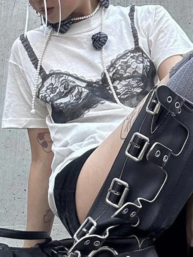 Женский кружевной бюстгальтер Ueteey с круглым вырезом и коротким рукавом