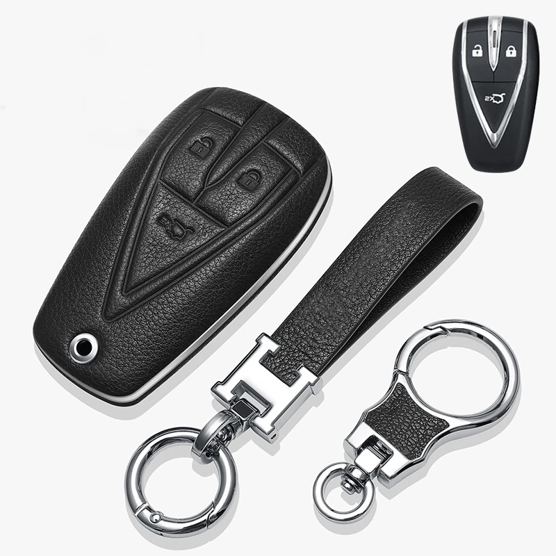 

Top Layer Leather for Changan Cs75 Plus Unit Univ Unik Cs55 Plus Key Case for Car Protection Shell Car Key Cover Accessories