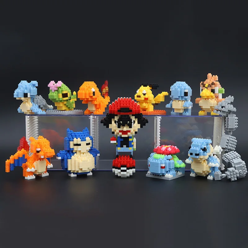 

59 New Styles Small Building Pokemon Blocks Small Cartoon Picachu Animal Model Education Game Graphics Pokemon Toys