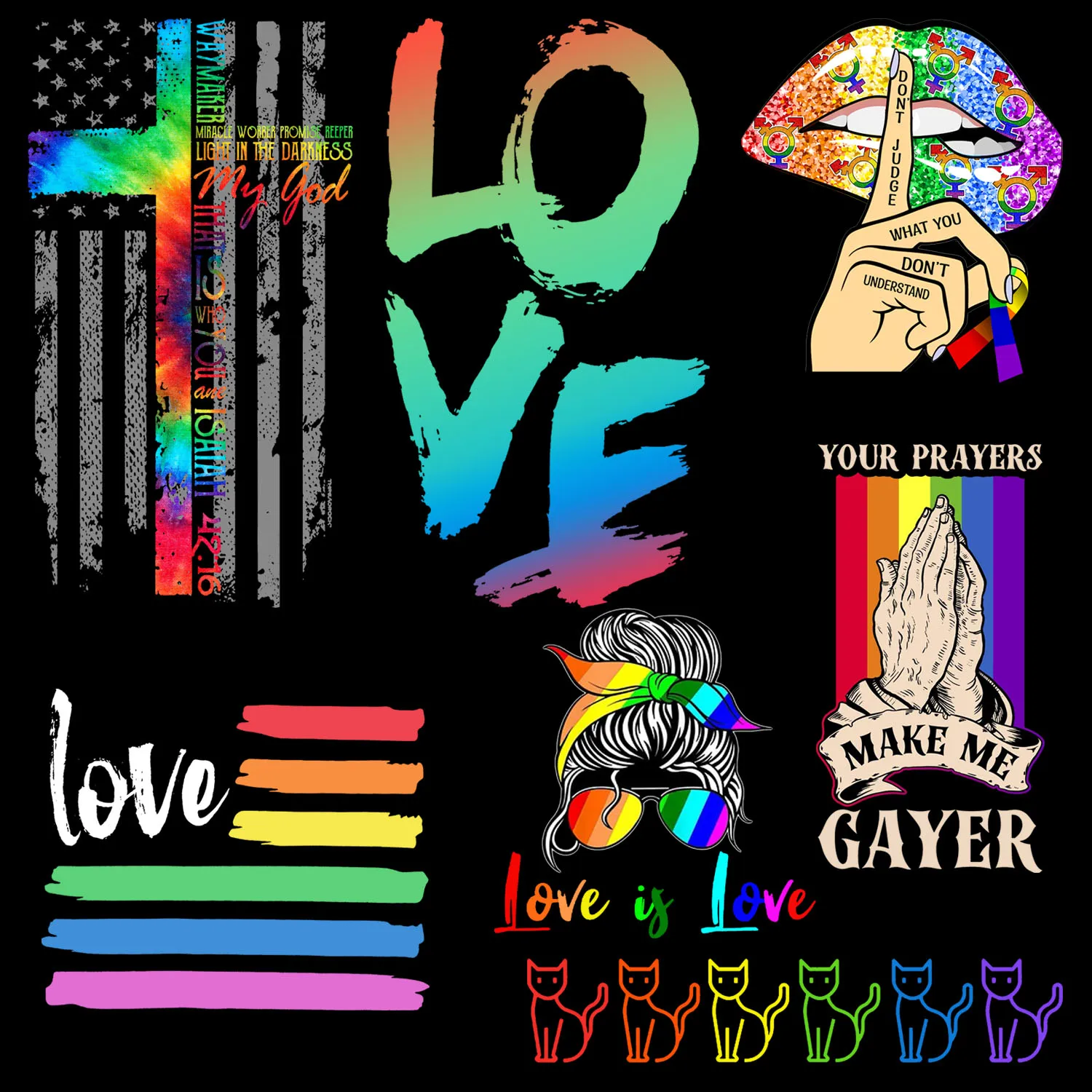 7 шт. наклейки с надписью LOVE