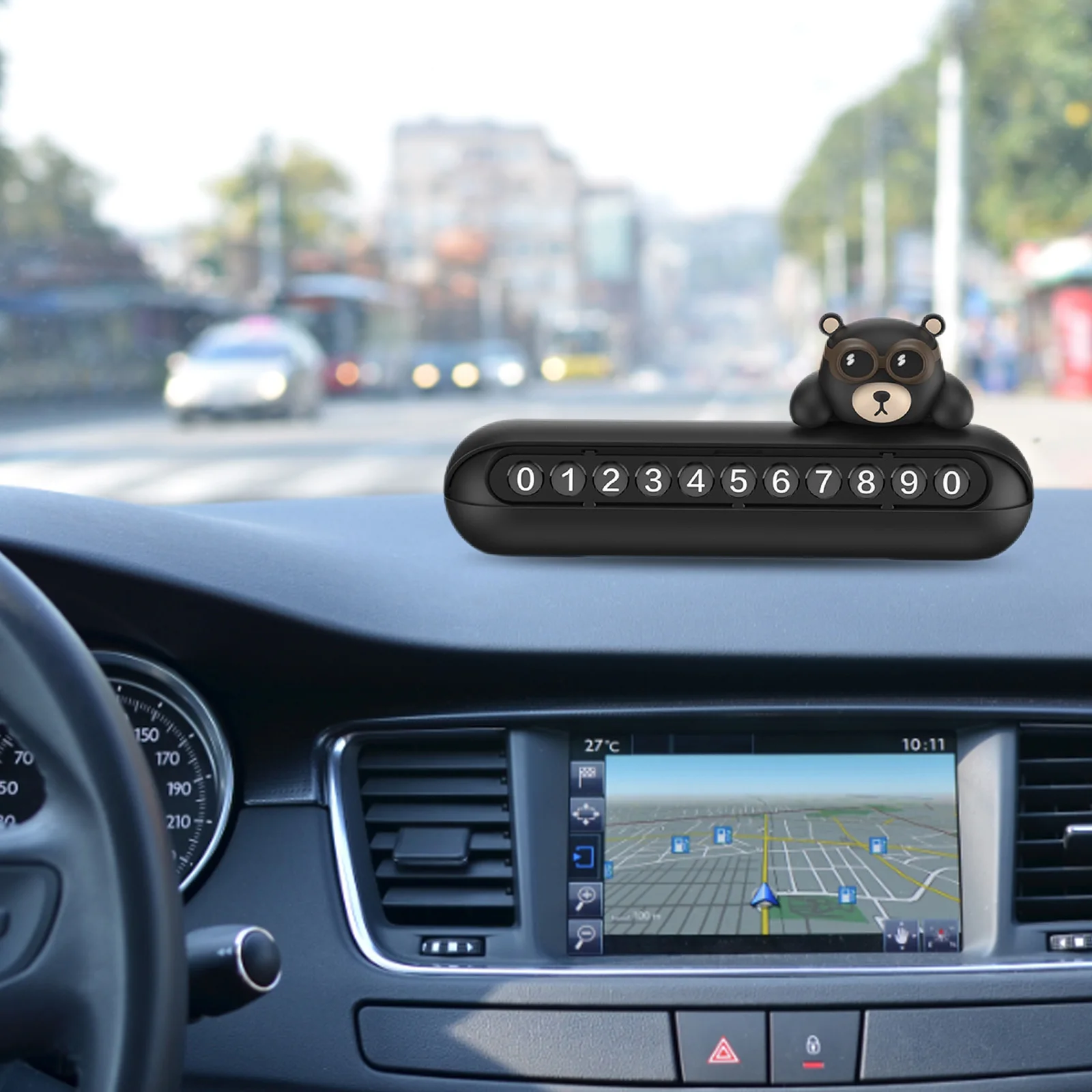 

3D Stereo Cartoon Parking Sign Hidden Numbers Moving Auto Parking Number Plate Car-styling Decorations Accessories