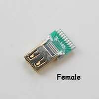 1pcs 19p micro hdmi compatible female connectors gold plated d type female plug with pcb micro hdmi compatible socket