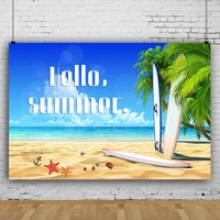 summer beach surfing cartoon photography backdrop palm tree birthday holiday travel party custom photo wallpaper vinyl backdrop
