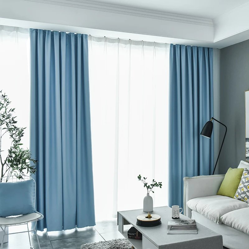 AOSIDI голубые светоблокирующие шторы 1 панель