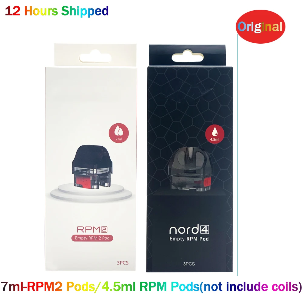 

Original SMOK Nord 4 RPM2 Cartridge 7.5ML RPM Pod 4.5ML Pods RPM2 Mesh 0.16ohm Coils For Nord 4 Kits Pods Cartridge