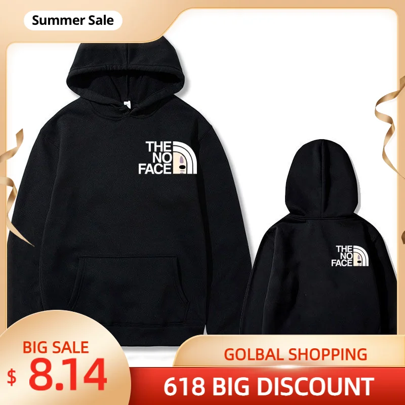 

THE NO FACE Letter Logo Hoodie No Face Man Print Streetwear Men Women Fashion Cotton Sweatshirt with Hood Branded Men's Clothing