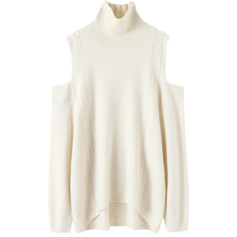 Пуловер с открытыми плечами