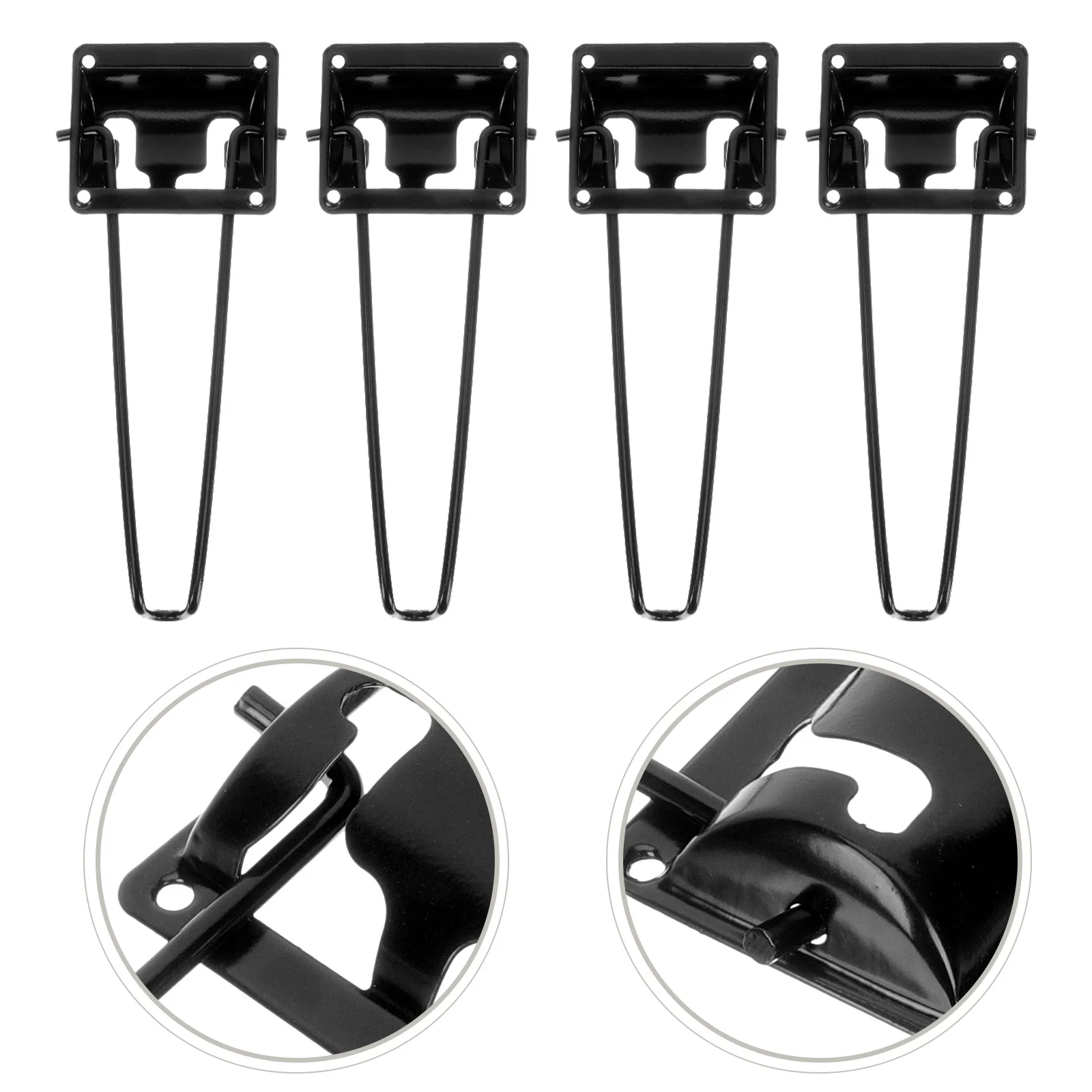 

4 Pcs Metal Coffee Table Legs Bench Black Folding Heavy Duty Dining End Extender Hairpin Cross-legged