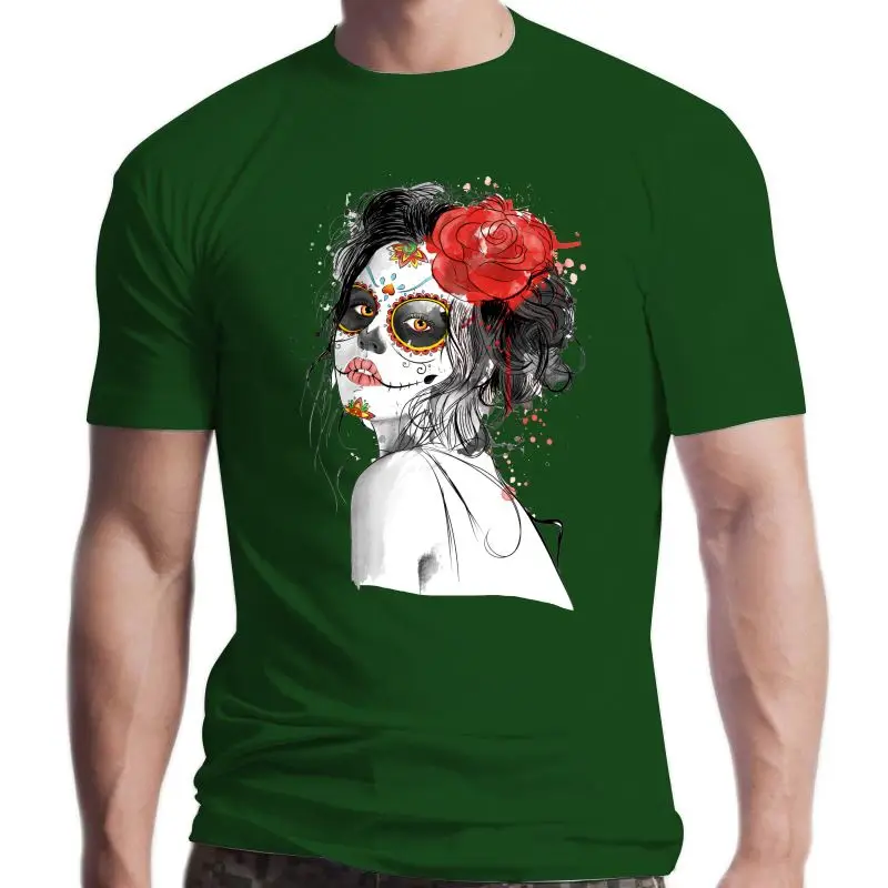 

Футболка женская с коротким рукавом и принтом «День мертвых»