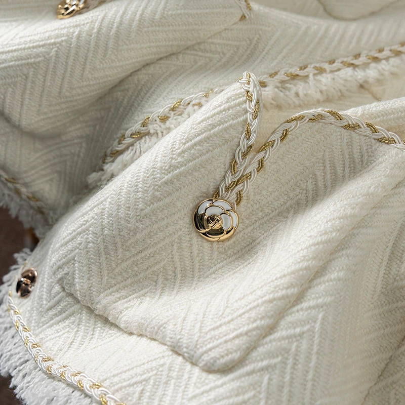 Wool Polyester 90% White Goose Down  Short  Women Jacket  Casacos De Inverno Feminino  High Street  Covered Button