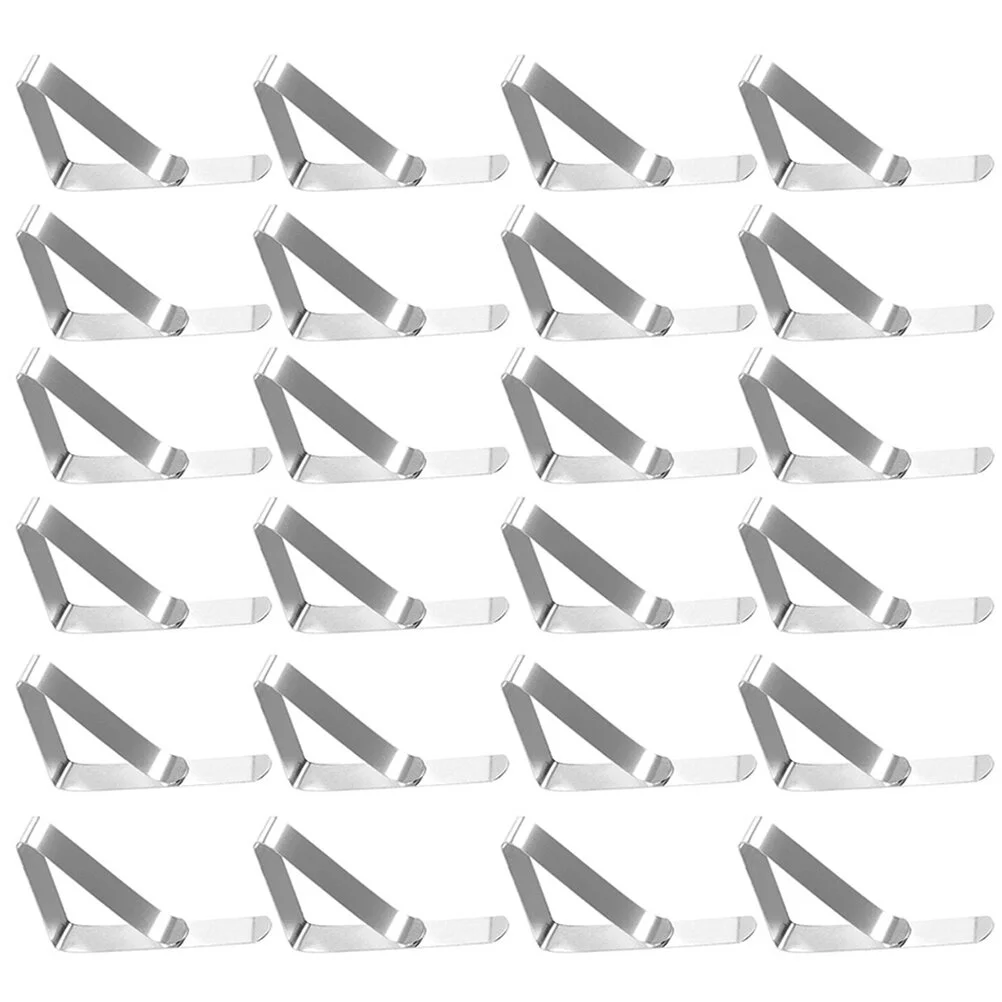 

24 Pcs Tablecloth Clip Non-skid Fixators Holder Picnic Stainless Steel Outdoor Party Supply Camping Windproof Holders