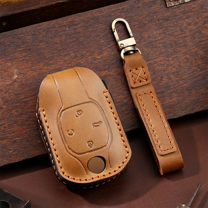 

Брелок для ключей в ретро стиле из кожи Крейзи Хорс, брелок для ключей с дистанционным управлением для GAC Trumpchi 2021 Empow J11 J12 J13 J14 J15 J16 GS8