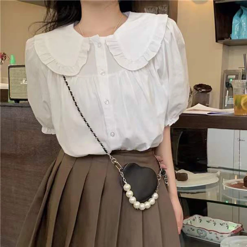 Женская летняя блузка с коротким рукавом свободного покроя